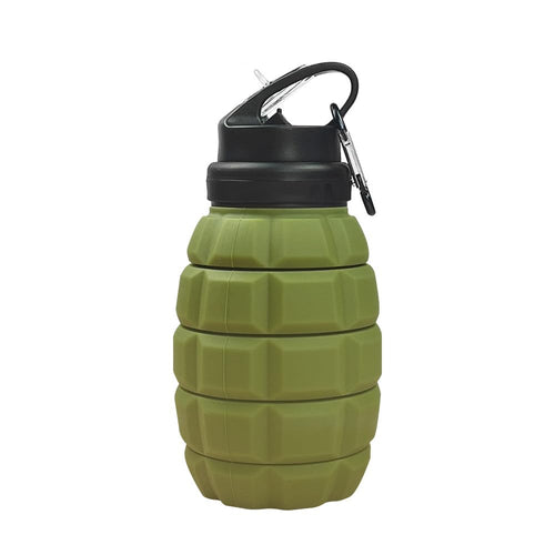 Garrafa de água esportiva Etoto de plástico e silicone de grau alimentício (estilo granada), resistente a altas temperaturas – Verde